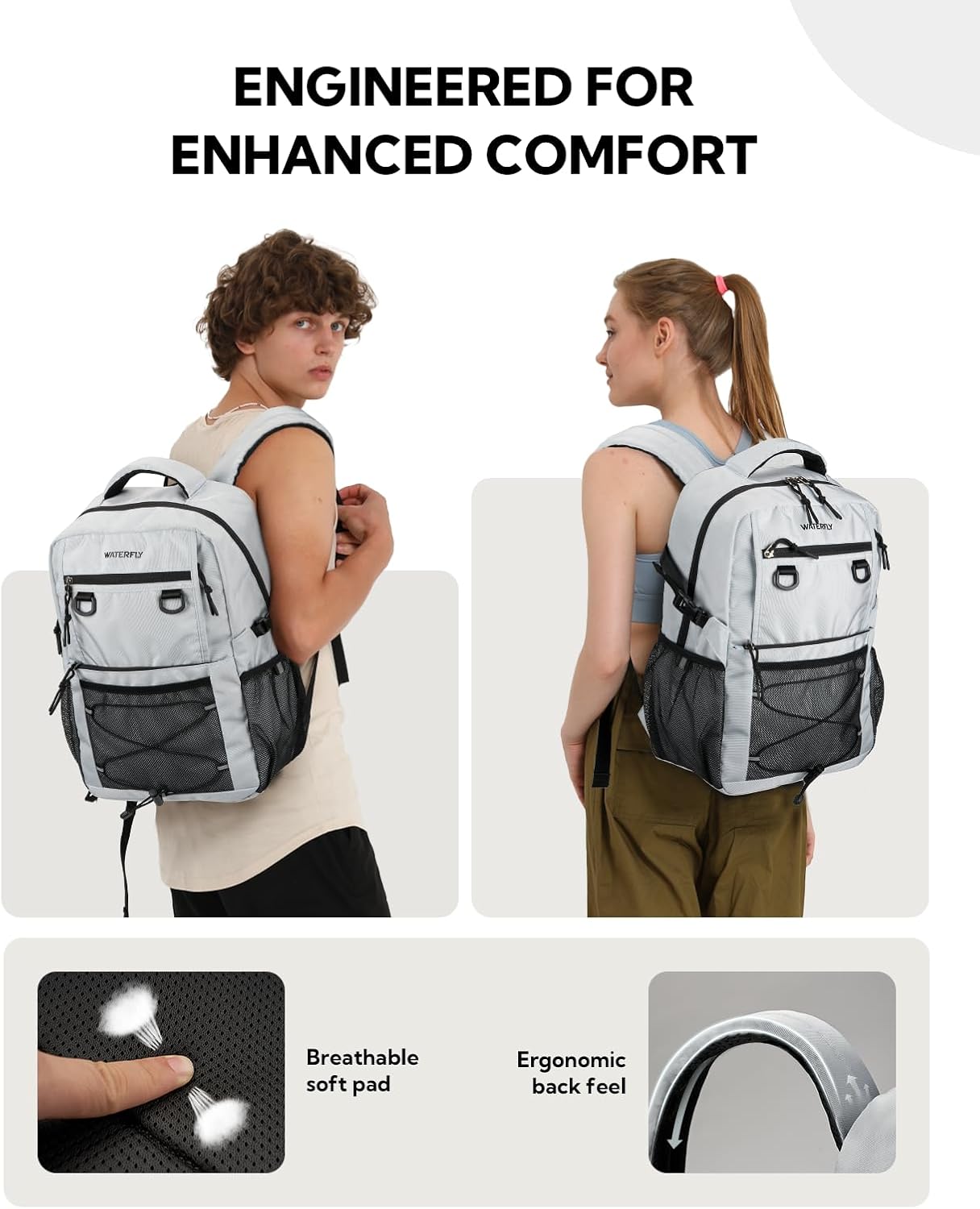 WATERFLY Lightweight 22L Travel Hiking Backpack - Versatile Outdoor Daypack for Men & Women
