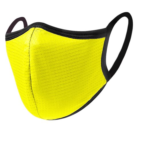 エアイーゼ Undergarment Maker Sports Mask, Easy to Converse and Breathe, Comfortable and Stays In Place, Washable 3D Mask, Unisex (Neon yellow, L size (2 piece))