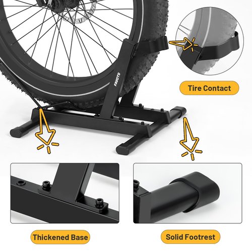 Favoto Bike Stand for E-Bikes, Road & Mountain Bicycles – Adjustable Indoor Floor Garage Storage Rack for 20"-29" Bikes and Fat Tires up to 4.0"