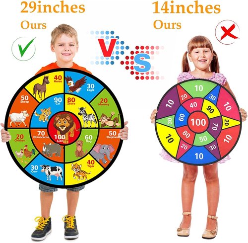 Dart Board for Kids by [Brand Name] - 29" Double-Sided Board with Sticky Balls | Perfect Indoor/Outdoor Game for Ages 4-14