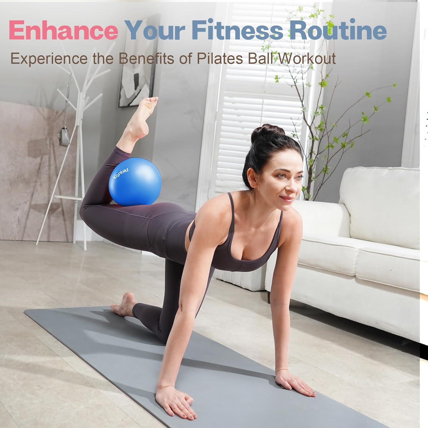 Small Exercise Ball - 9 Inch Mini Pilates Ball | Anti-Burst, Slip Resistant for Fitness & Core Strength