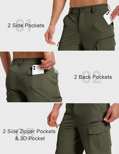 MAGCOMSEN Men's Hiking Cargo Shorts - Quick Dry Lightweight Design with 7 Pockets | Outdoor Fishing Casual Wear