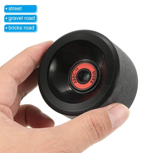 PATIKIL 65mm 78A Longboard Wheels with ABEC-11 Bearings, 4 Pack Soft Cruiser Wheels Street Wheels for Skateboards Skateboard Wheel PU Frosted, Black