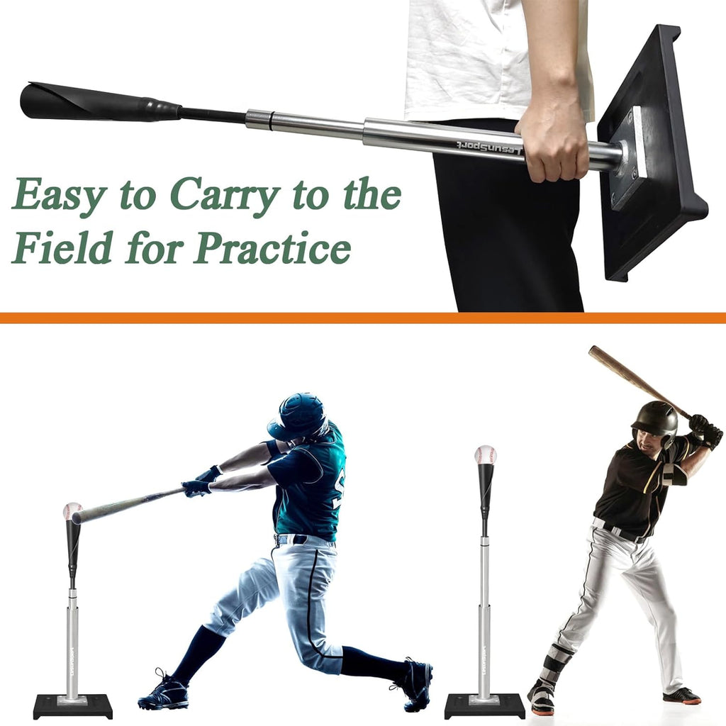 Skiennix Portable Baseball Batting Tee - Adjustable 24-46 Inches, Heavy-Duty Metal Base | Easy Assembly for Baseball, Softball, T-Ball
