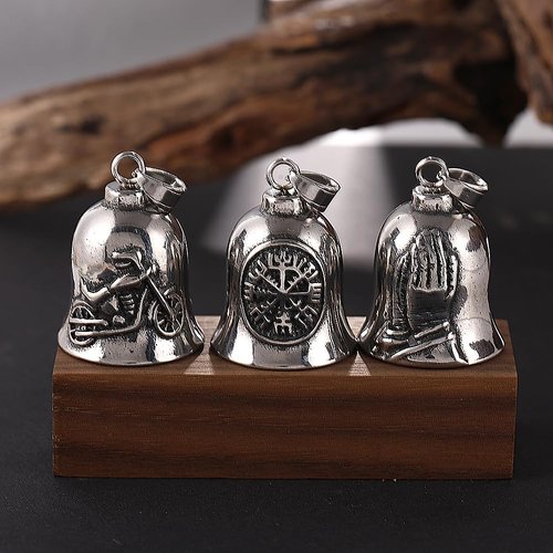 Praying Hand Motorcycle Ride Bell, Stainless Steel Guardian Motorcycle Angel Bell, Gremlin Bell Motorcycle Accessories Luck Charm
