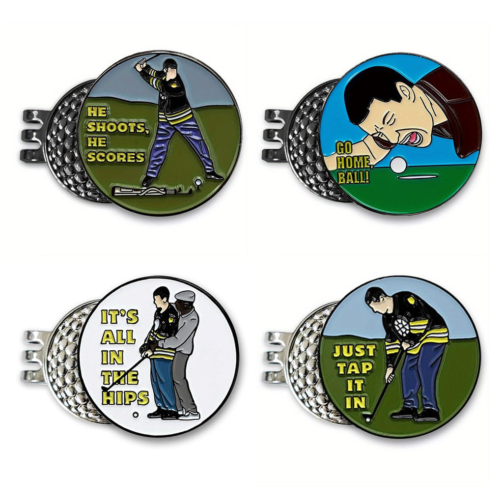 Ricomboo Golf Ball Marker with Magnetic Hat Clip, Funny Money Design Markers for Men & Women, Golf Accessories Gifts for Birthday, Father’s Day, Players, Golfer (4 PCS)
