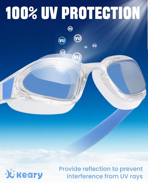 Keary Swim Goggles - UV Protection & Anti-Fog Design for Adults & Youth | Perfect for Pool Use