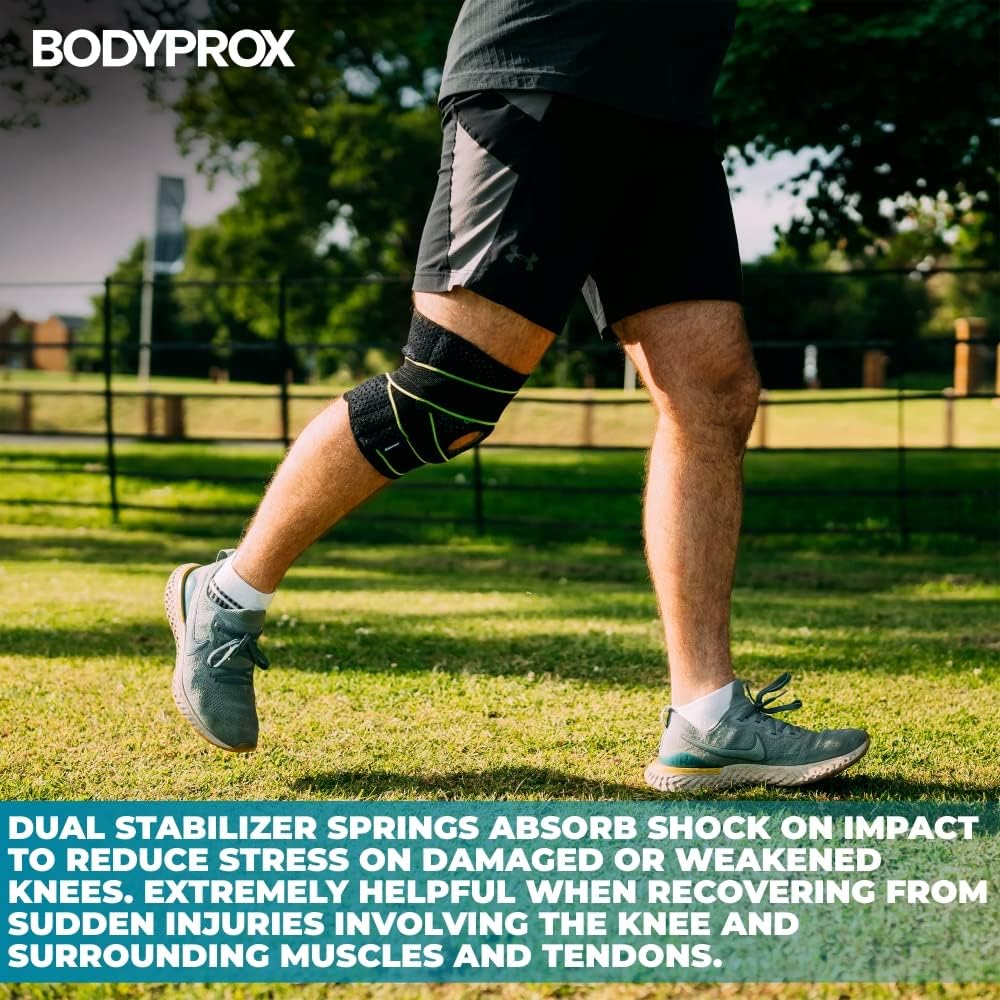 Bodyprox Knee Brace - Enhanced Support with Side Stabilizers & Patella Gel Pads | Adjustable Fit