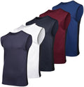 Real Essentials 3 & 5 Pack:Men's Dry Fit Workout Running Tank Top Gym Sleeveless Muscle Athletic Shirt, Standard, Medium, Regular Size - Set G