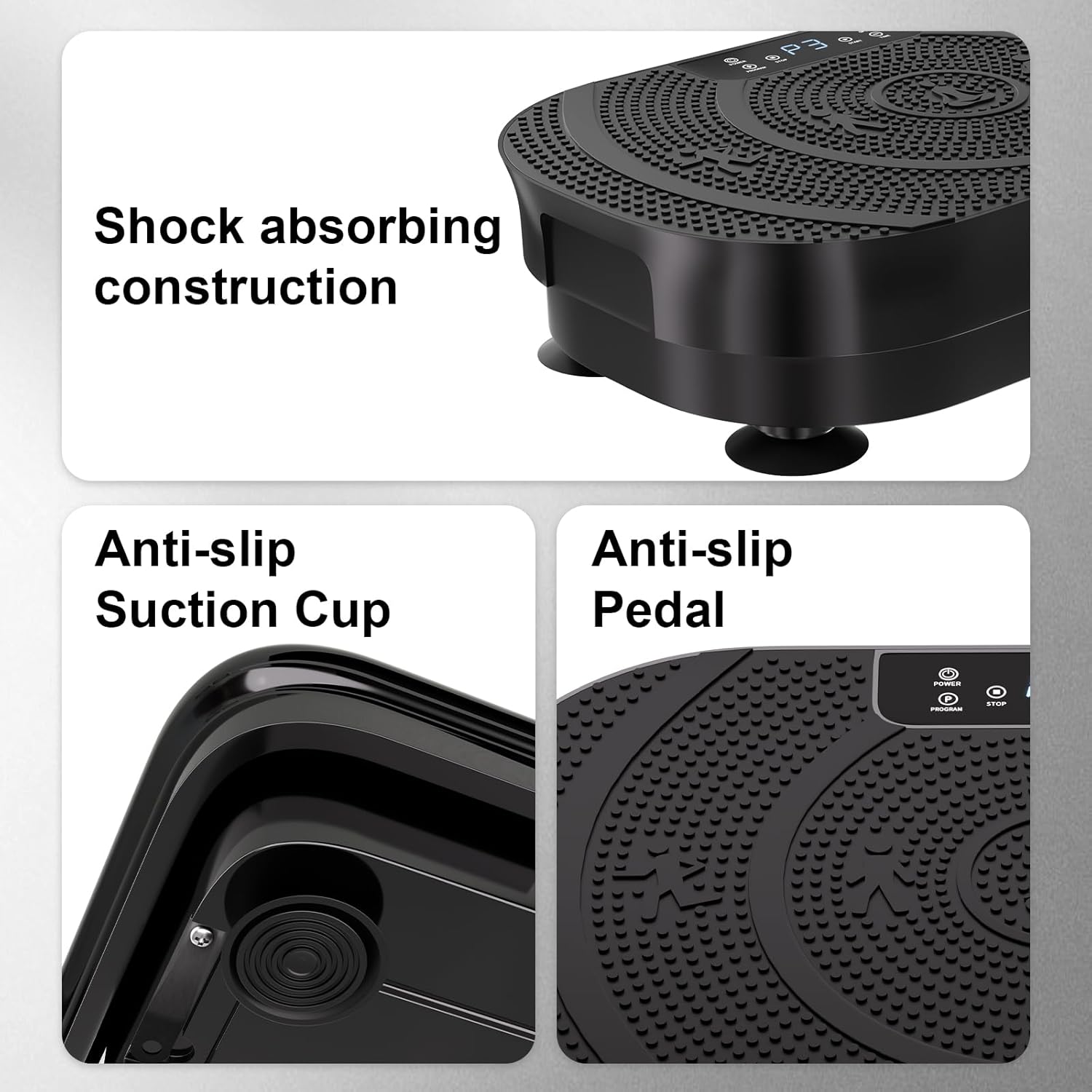 ROTAI Vibration Plate Exercise Machine - Full Body Fitness Platform for Weight Loss & Fat Burning | Adjustable Shake Plate in Black