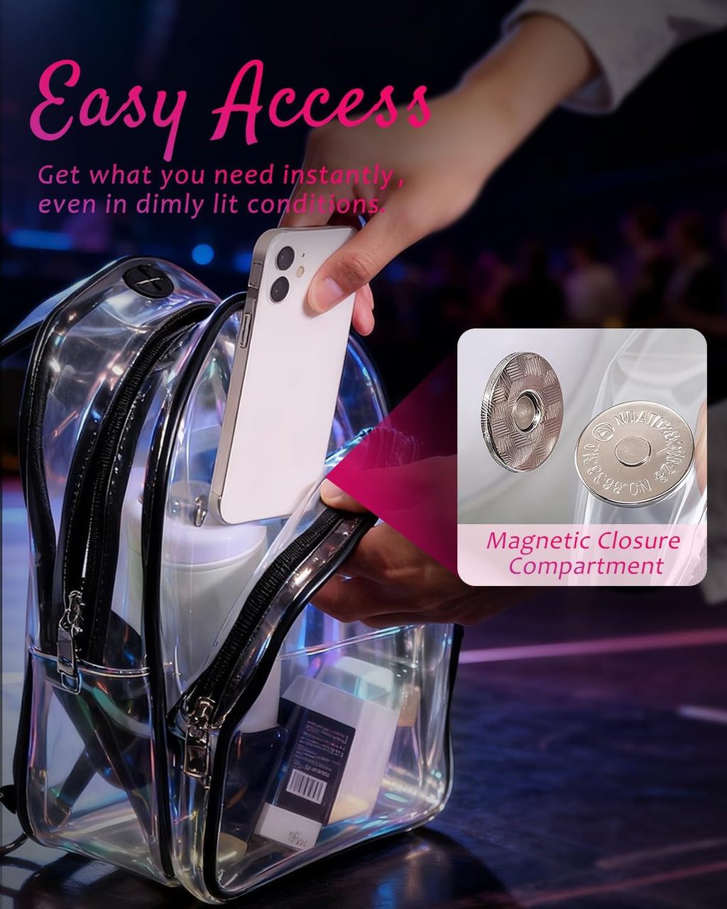 Skiennix Clear Stadium Bag - Small Crossbody Sling for Sports Events & Concerts