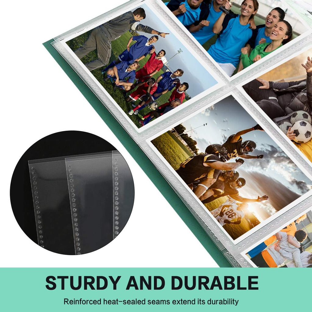 PANDRI 100 Pack Trading Card Sleeve Pages - 9 Pocket Storage for 3 Ring Binders | Durable & Clear