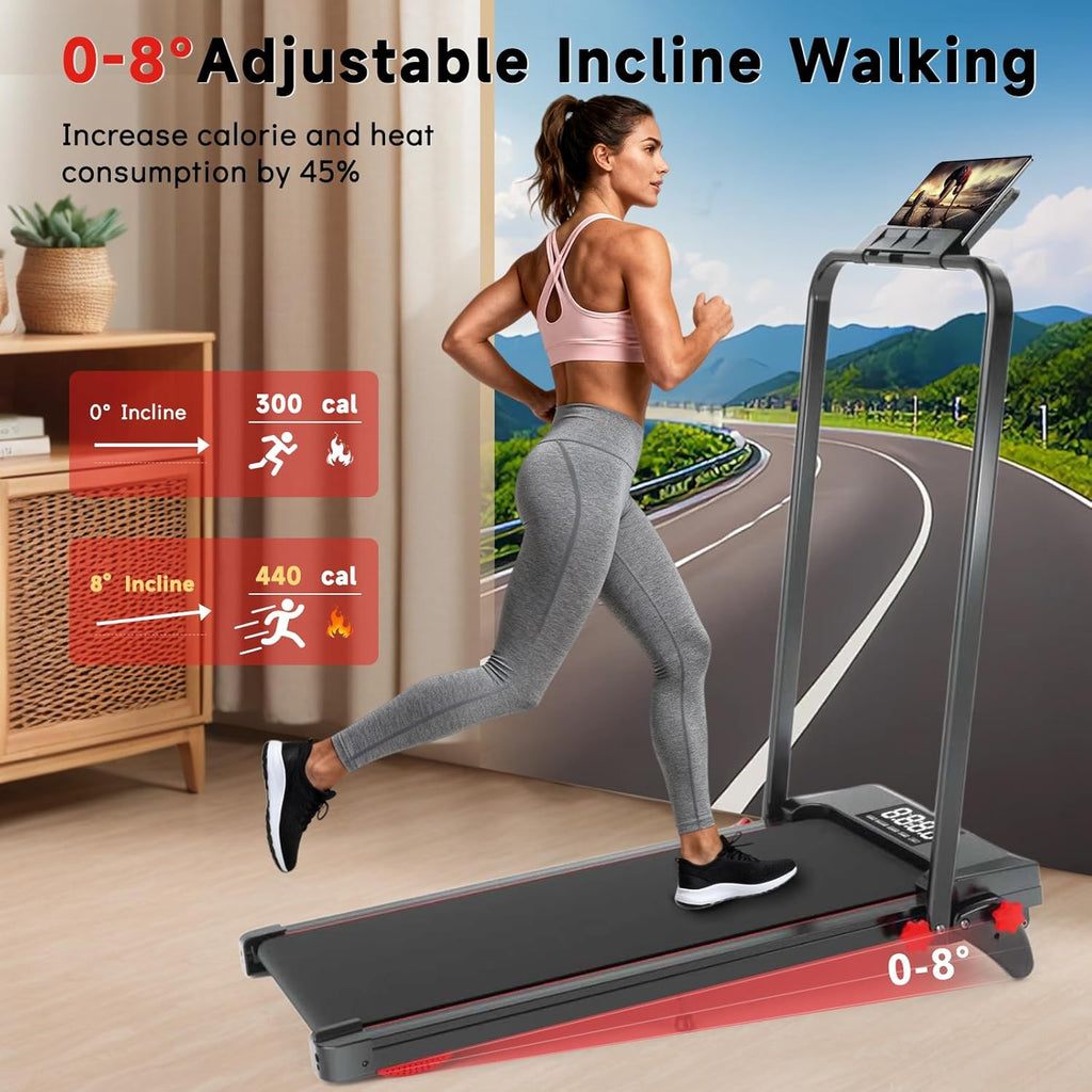 Walking Pad Treadmill - Foldable Under Desk Design with Incline & Remote Control | 7.5 MPH for Home Office