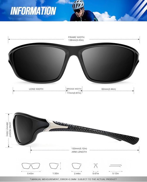 KALIYADI Polarized Sunglasses for Men - UV Protection for Fishing, Driving & Cycling | 4 Pack