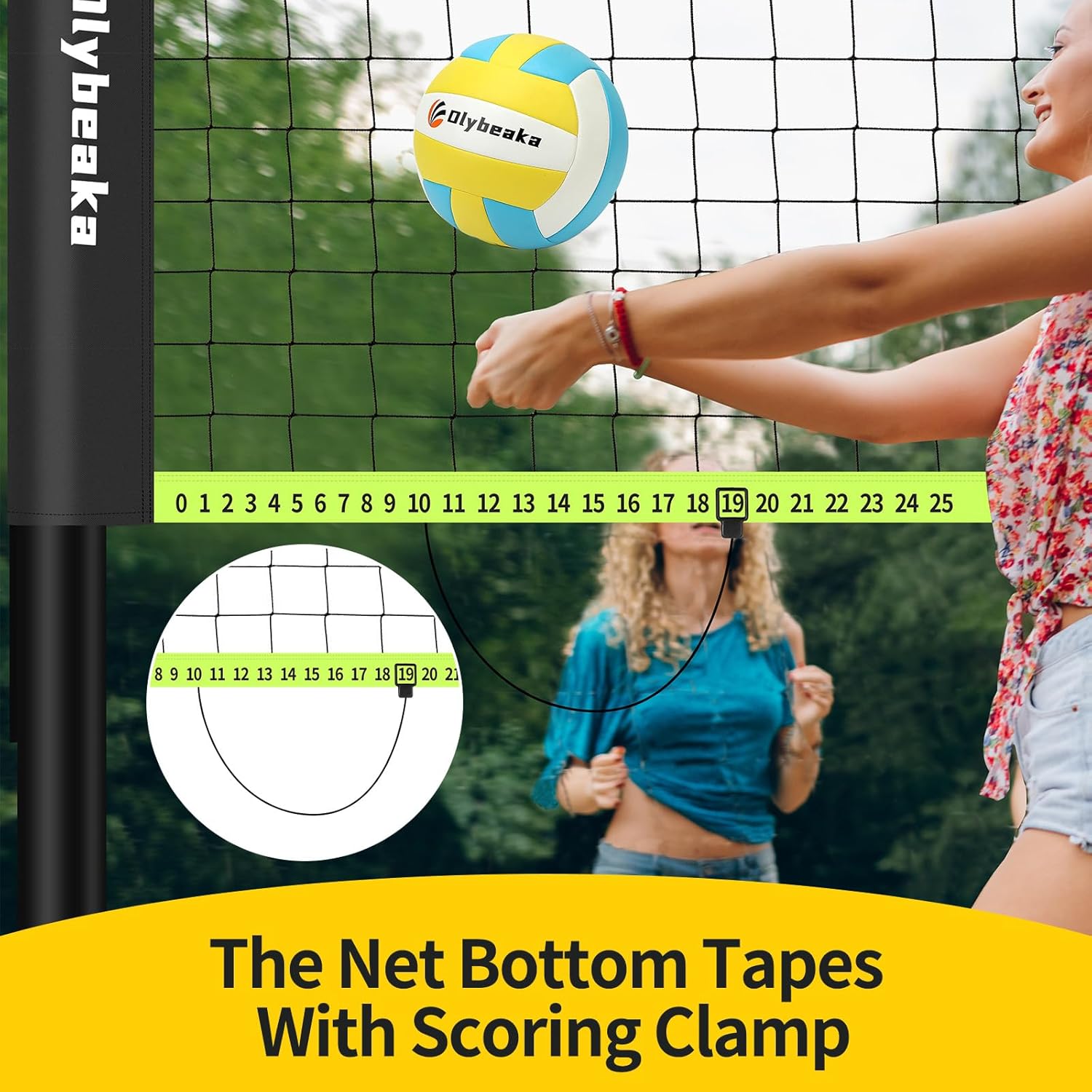 Regulation Size Volleyball Net Set by [Brand Name] - 32ft Portable Outdoor System with Adjustable Poles, PU Volleyball, Pump & Carry Bag