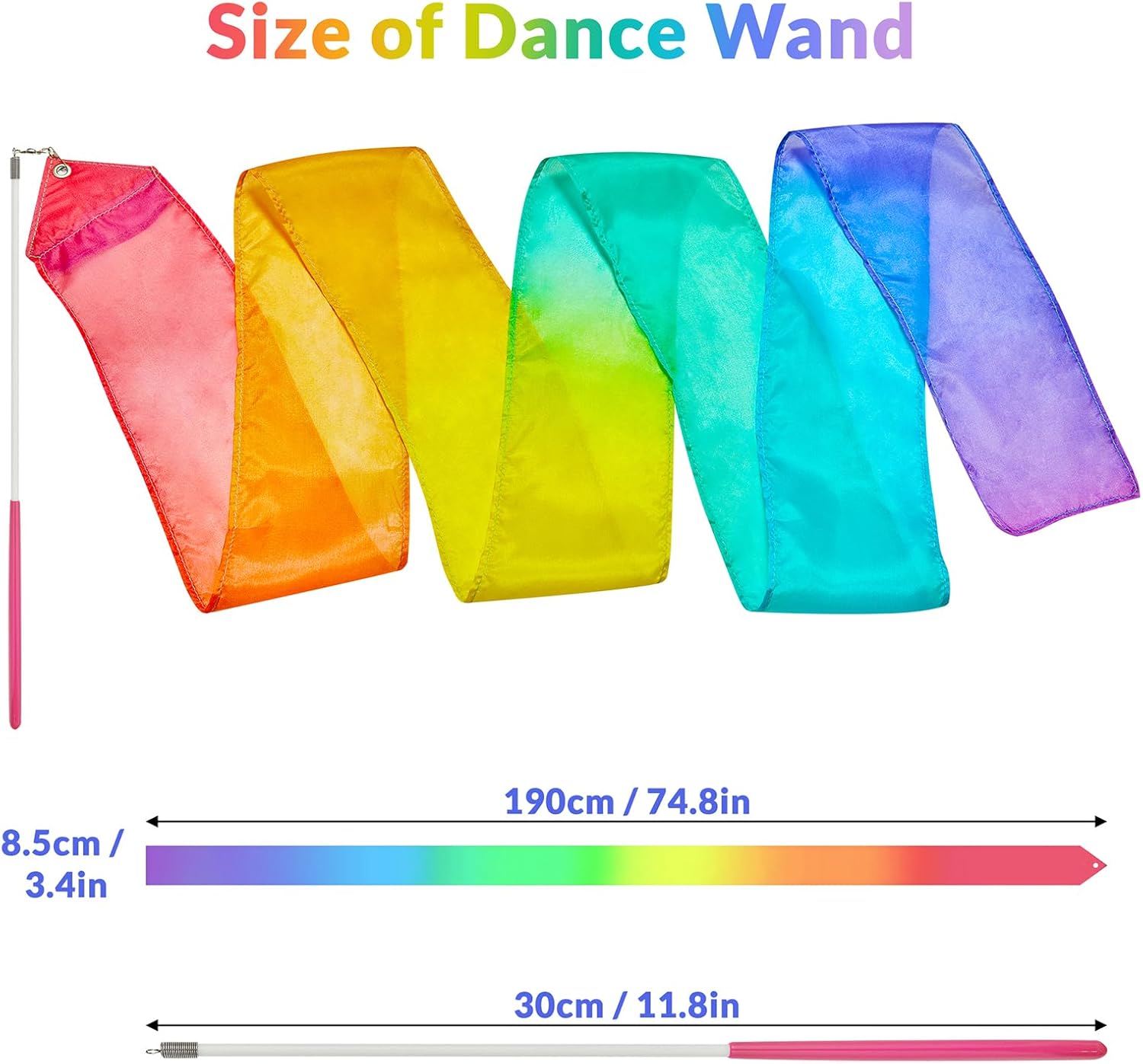 Skiennix 100% Silk Dance Ribbon Streamer - Perfect Easter Gift for Toddler Girls | Ballerina Spring Toys