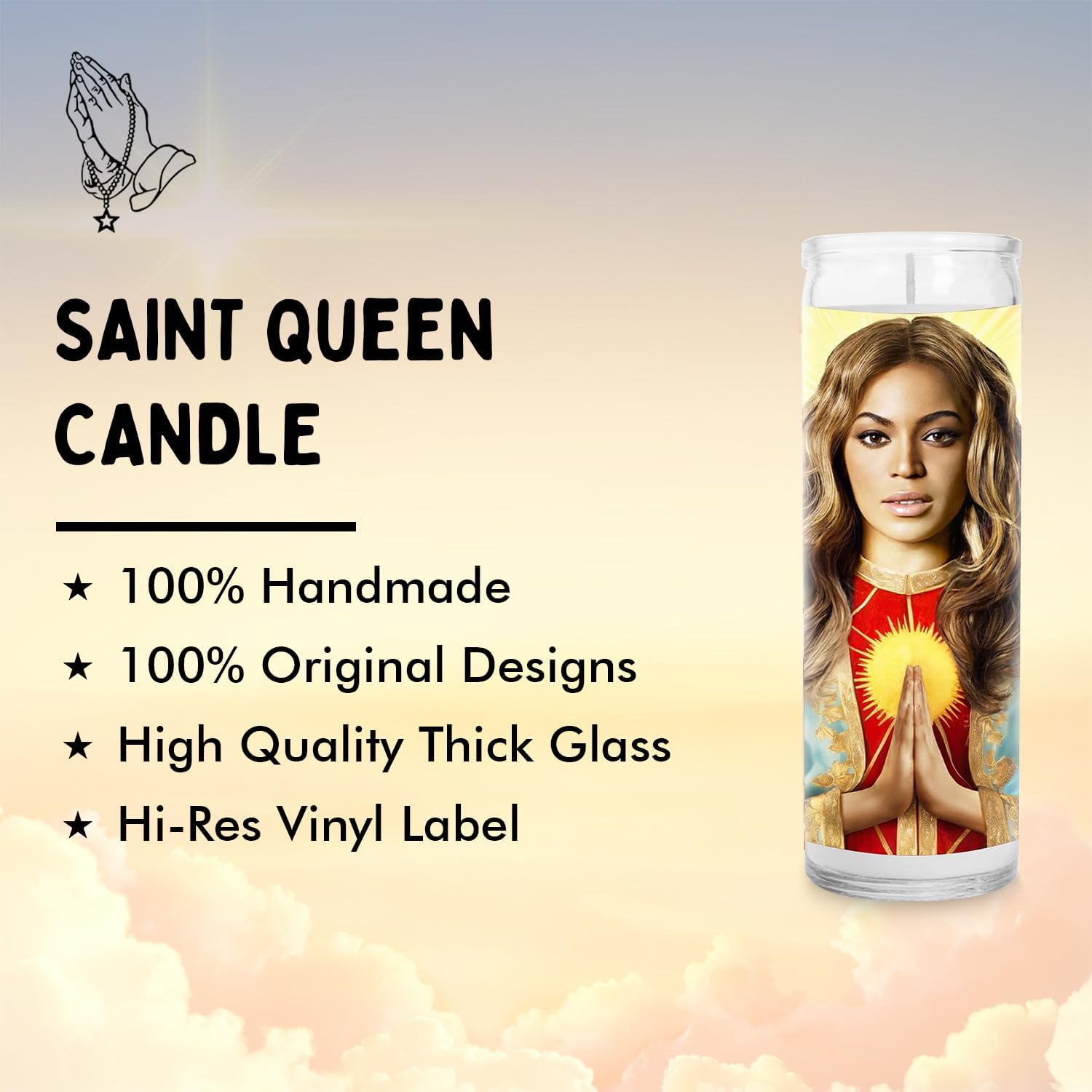 Queen Celebrity Glass Jar Candle - Pop Culture Decor & Music Icon Gift for R&B Fans