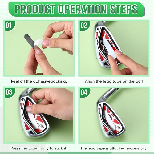 JolliLudo 100 Pcs Golf Weighted Lead Tape 0.1 oz/ 3 g Adhesive Lead Tape Strips Add Swing Weights for Golf Clubs Iron Putter Tennis Racket Squash Racquet Adjust Weight