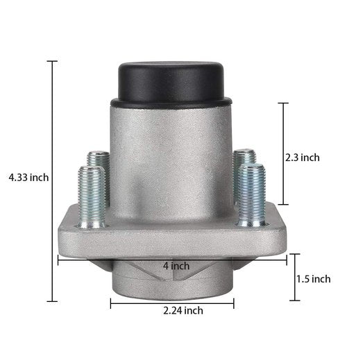 10L0L RXV Front Wheel Hub Assembly with Hub Bearings/Oil Seals/Dust Covers for EZGO RXV G&E Golf Carts 2008 Up. OEM# 609603, 600001, 6204 (Pack of 2)
