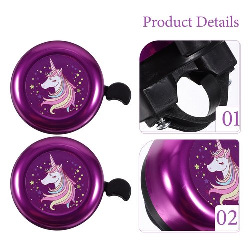 Kids Unicorn Bicycle Bell - Loud Clear Sound for Girls Bikes Fun Cartoon Handlebar Bell Easy to Install Unique Accessories for Kids and Scooters