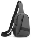 Hoedia Crossbody Sling Bag for Men Women, Shoulder Cross Body Bag EDC Fanny Backpack with Reflective Strip and Multi-pocket (Grey)
