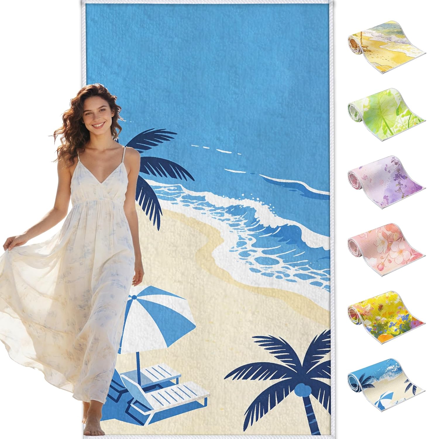 Skiennix Microfiber Beach Towel - Soft, Absorbent & Quick-Dry | Colorful Design for Travel & Pool