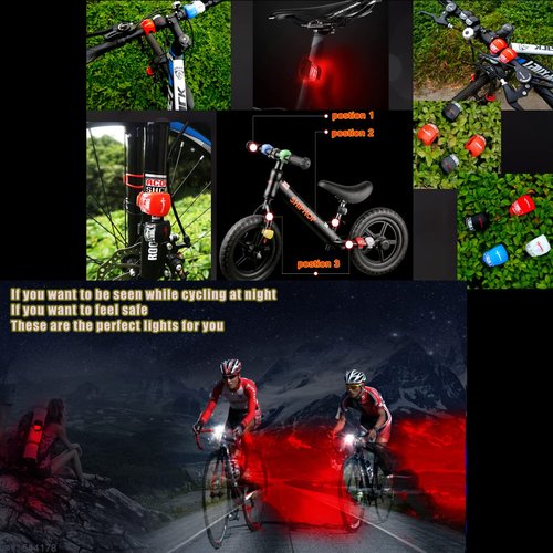 Bicycle Light Front and Rear Back Bike Tail Lights Silicone LED Bike Light Set - Bike Headlight and Taillight,Waterproof & Safety Road,Bicycle Bike Lights,Batteries Included,4 Pack led Safety Light