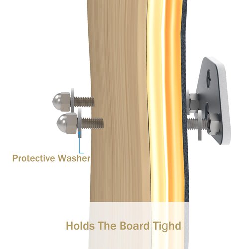 ATOOMTUZS Skateboard Wall Mount Display(6 Packs)-Aluminum Ramp Shape Skateboard Deck Wall Mount with Two Screw Holes for Horizontal and Vertical Hanging Skateboard Display Decor