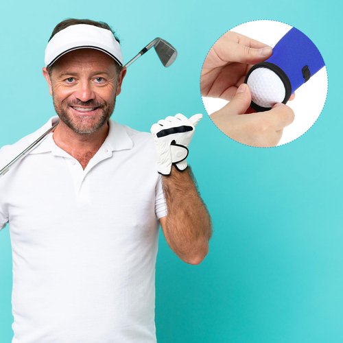 PATIKIL Golf Ball Carry Bag, 2Pack Golf Tee Holder Pouch Portable Neoprene Golf Ball Holder with Clip for Men and Women Storage Gifts, Blue