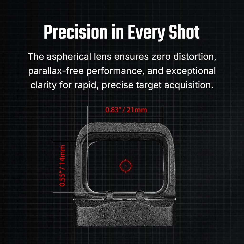 OSIGHT SE Enclosed Micro Reflex Sight - 2 MOA Dot & 32 MOA Circle Dual Reticle | Compact Red Dot for Concealed Carry