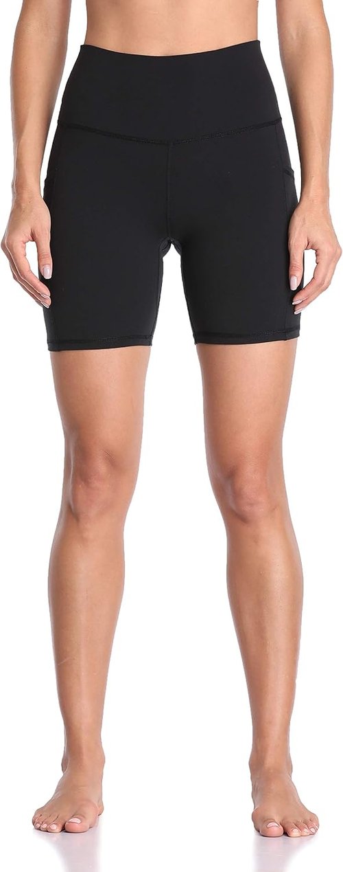 Colorfulkoala Women's High Waisted Biker Shorts - Tummy Control with Pockets | 6" Inseam Yoga Shorts