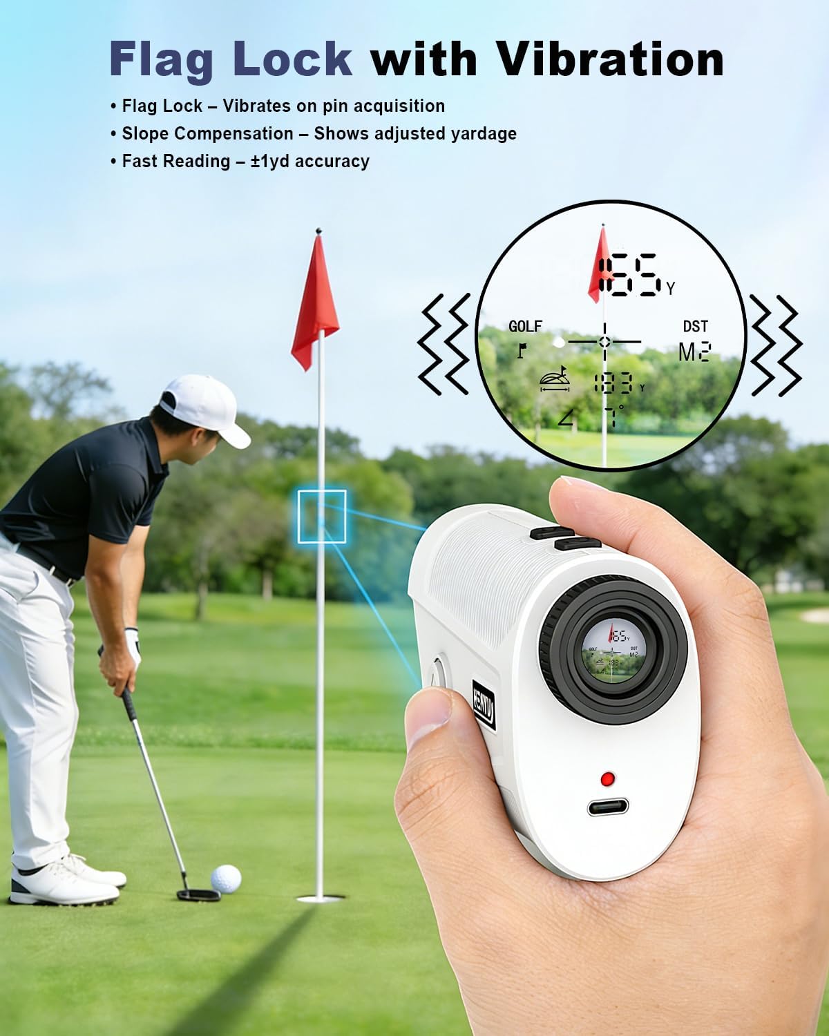 Skiennix Golf Rangefinder - 1500 Yards Laser Precision with Slope, 7X Magnification & Vibration Lock