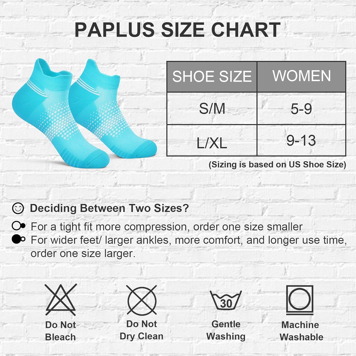 PAPLUS Ankle Compression Socks - Cushioned Low Cut Running Socks for Women | 6 Pairs