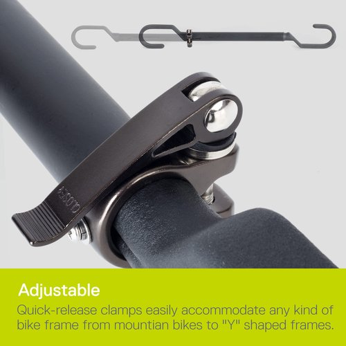 Bicycle Crossbar Adaptor by Delta Cycle, Bike Bar Adapter for Bike Rack - Quick Release Clamps Instantly Adjusts to Fit Cruiser Bikes, MTBs - Max 32.25" Min 23" Telescoping Bike Rack Adapter Bar