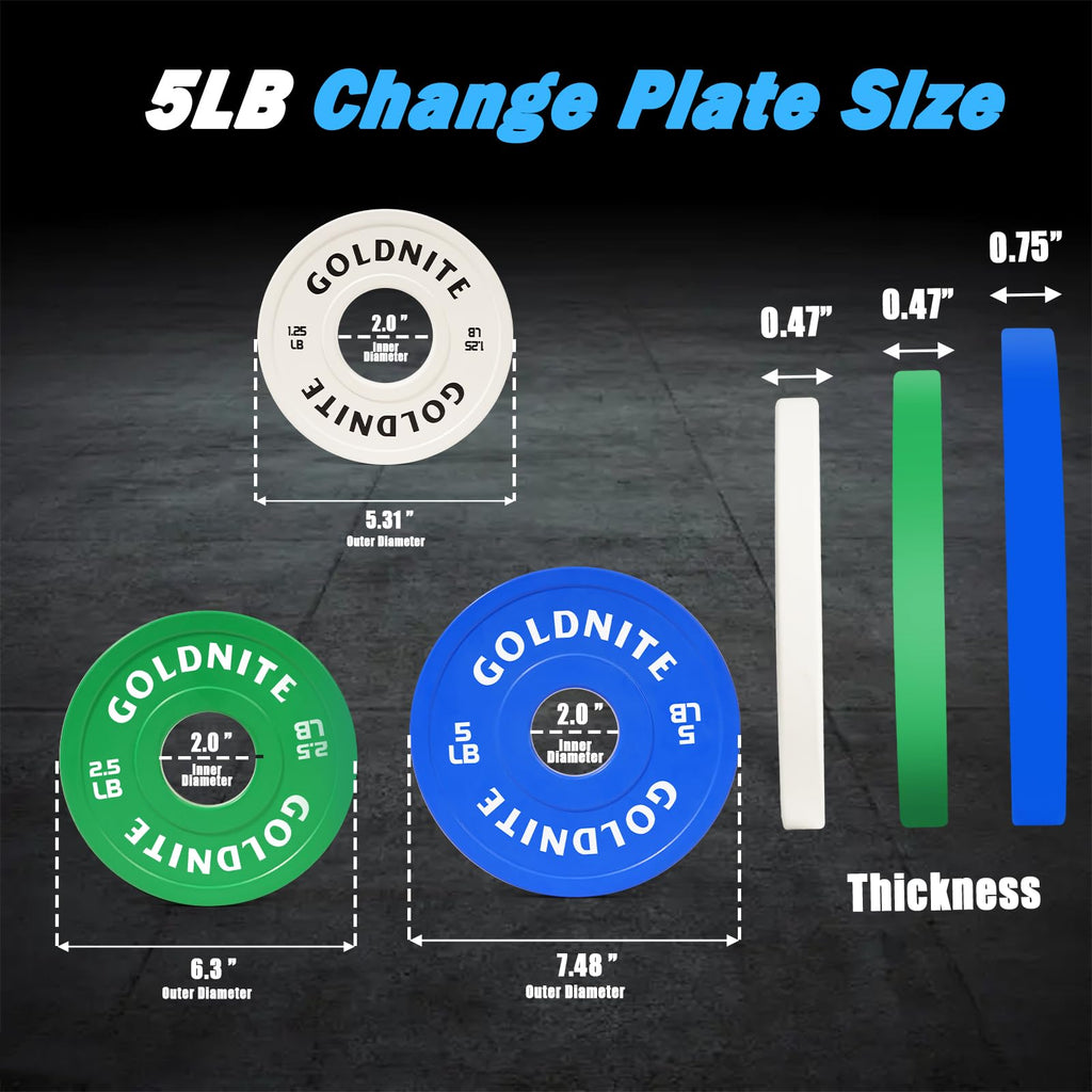 GOLDNITE Fractional Micro Weight Plates Set of 8 Weight Plate Micro Plates 0.25LB 0.5LB 0.75LB 1 LB for Olympic Barbells for Strength Training Micro Plates Weight Plate
