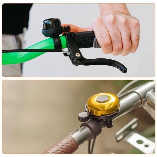 HARFINGTON 2pcs Bike Bell Classic Bicycle Bell with Loud Crisp Clear Sound Bike Ring Bell Aluminum Bike Accessories for Road Adults Children Mountain Bike, Green Blue