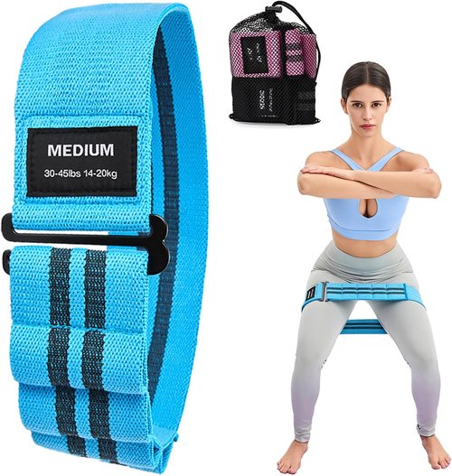 Fabric Resistance Bands by [Brand Name] - Adjustable Non-Slip Booty Bands for Squats & Glutes | 5 Levels of Tension, Ideal for Pilates & Yoga (Medium)