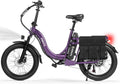 Skiennix 1200W Folding Electric Bike - 28MPH, 55-Mile Range, 10.4Ah Removable Battery, 20"x3" Fat Tires