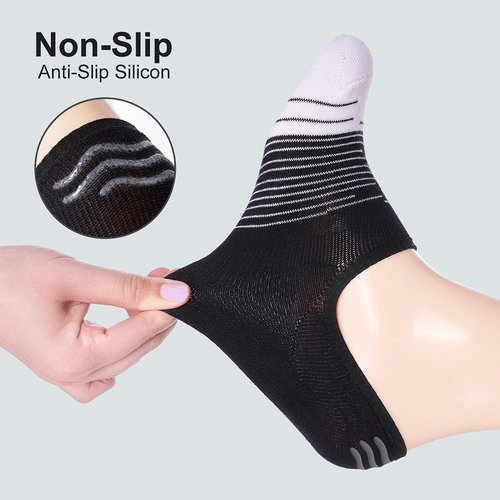 FITRELL No Show Socks for Women - 8 Pack, Non-Slip Design, Sizes 6-9 & 9-11 | Comfortable & Stylish