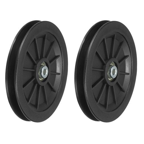 PATIKIL Universal Bearing Pulley Wheel 160mm/6.3", 2 Pack Nylon Bearing Pulley Wheel Lifting Bearing Wheel Replace for Gym Equipment Part Cable Machine