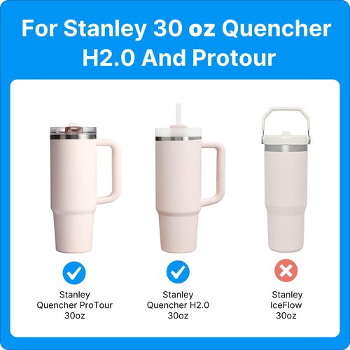 Bluwing 30oz Replacement Lid for 30oz Stanley Quencher H2.0 & ProTour Tumbler, Leak Proof Lid Fit for Stanley Cup, Reusable Dustproof Tumbler Cover(2 Pack)
