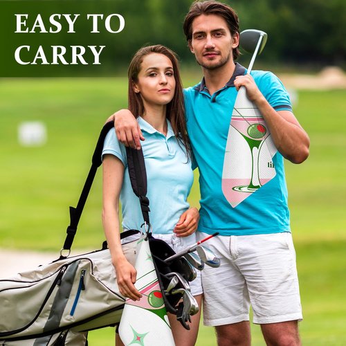 Swooflia Golf Towel with Clip for Golf Club Bags for Men Women Golfers Accessories, Elegant Unique Good Life Microfiber Large Golfing Rag with 4 PCS Golf Tees
