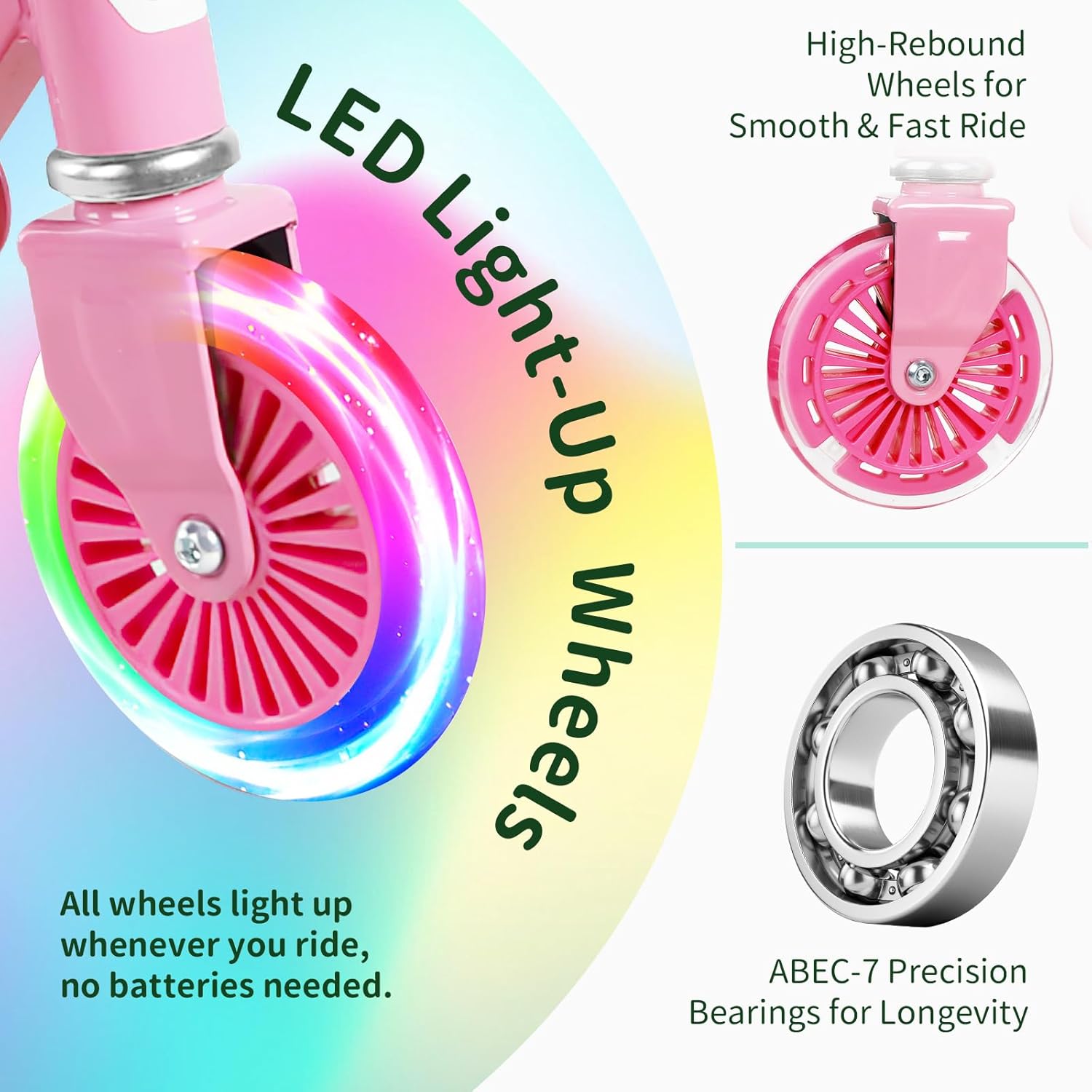 BELEEV V2 Kids Scooter - Light-Up Wheels, Adjustable Height, Lightweight Design | Ages 3-12