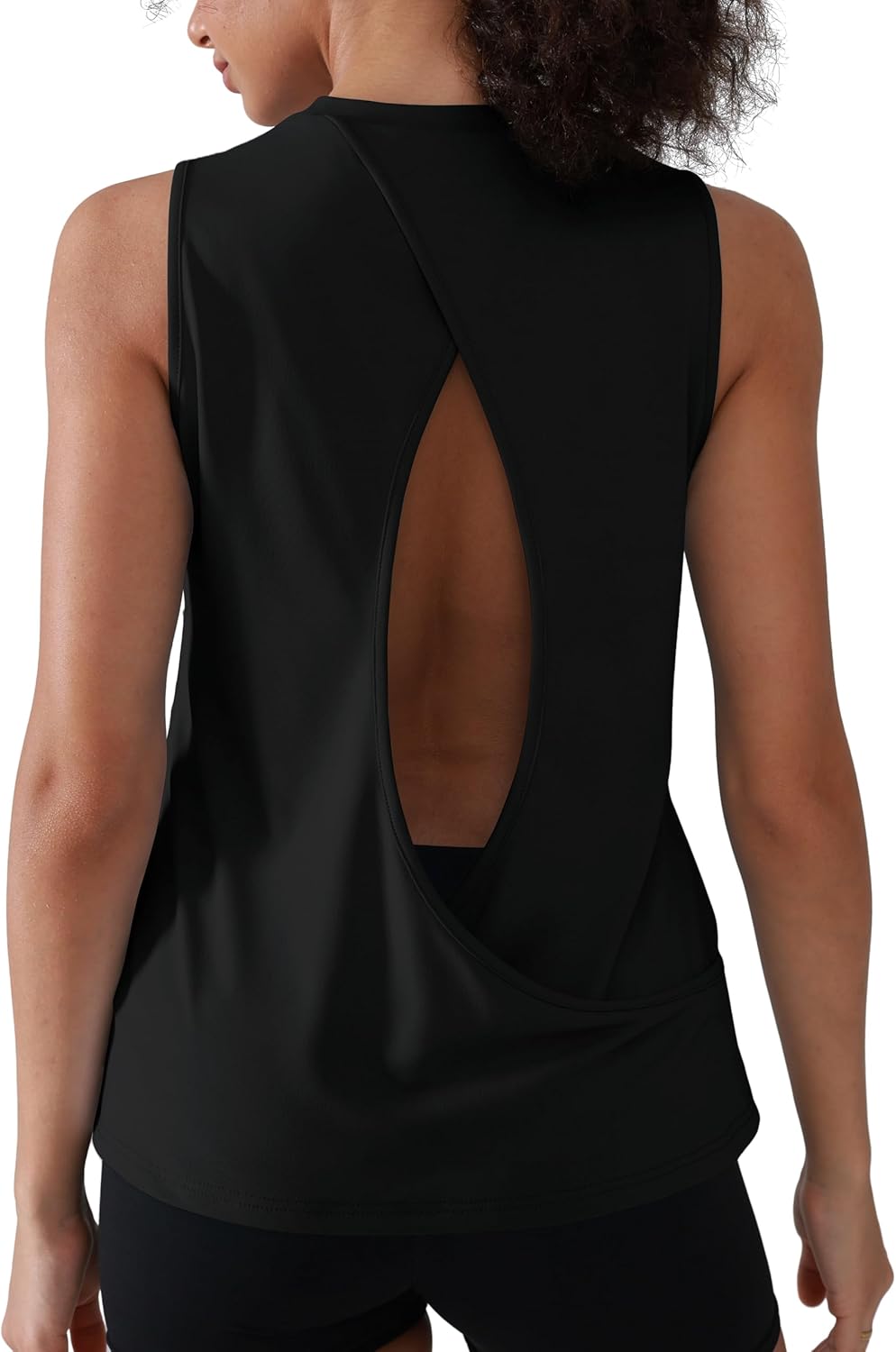 Skiennix Workout Tank Tops for Women - Cross Backless Sleeveless Athletic Yoga Shirts | Loose Fit