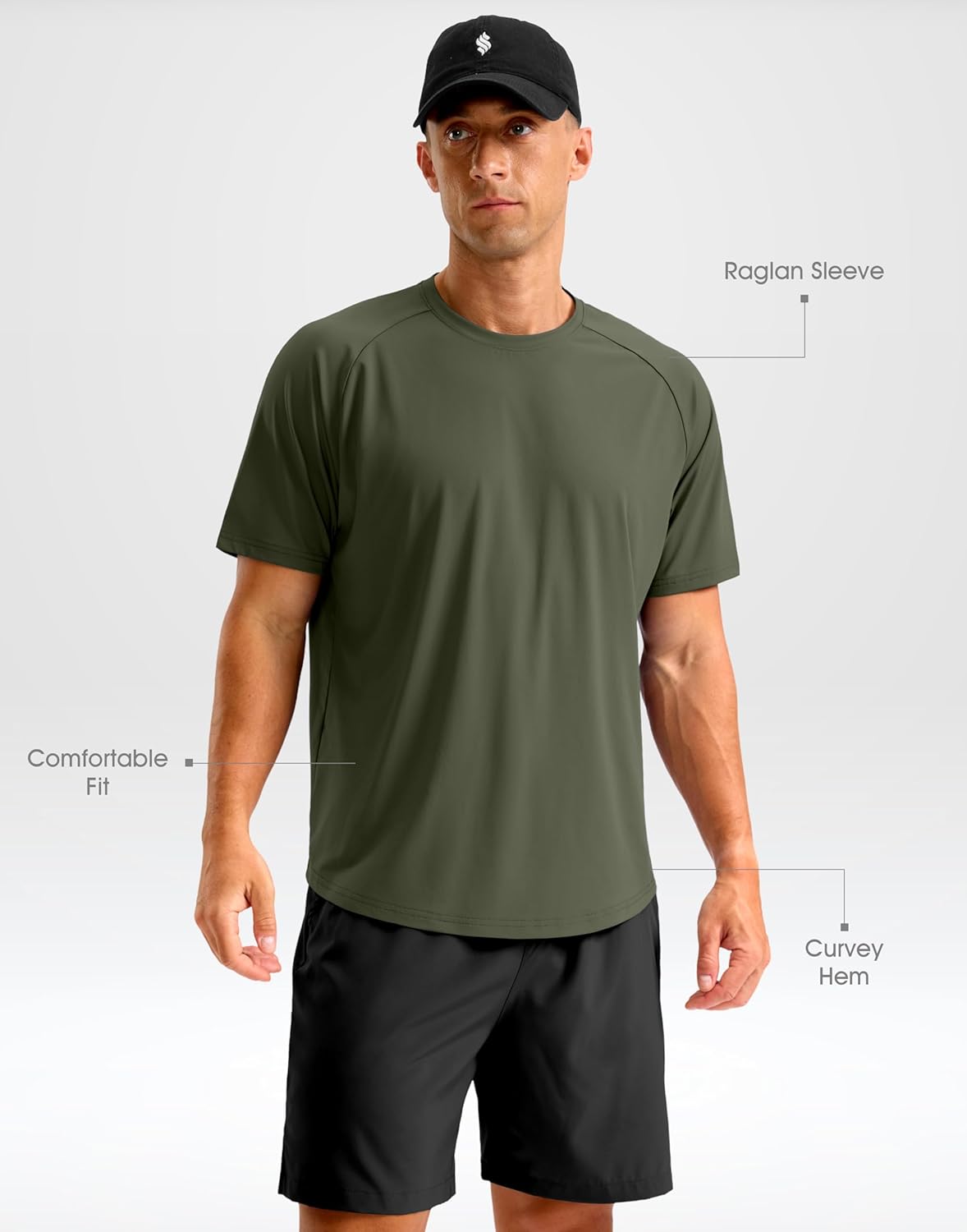 Soothfeel Men's Quick Dry Athletic Running Shirts - Short Sleeve Moisture-Wicking Gym Tees