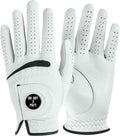Cabretta Leather Golf Gloves for Men - Premium Soft Grip with Ball Marker | Comfortable Fit, Sizes S-XXL