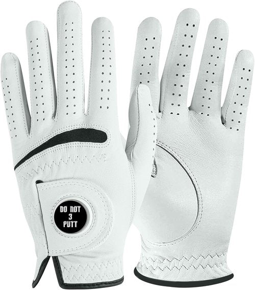 Cabretta Leather Golf Gloves for Men - Premium Soft Grip with Ball Marker | Comfortable Fit in Sizes S-XXL