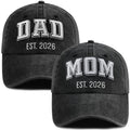 SHANVANKE New Parents Gifts 2026 for Men Women, 2Pcs New Mom and Dad Hats Baseball Cap, Funny Christmas Birthday Pregnancy Gifts for First Time Mom Dad