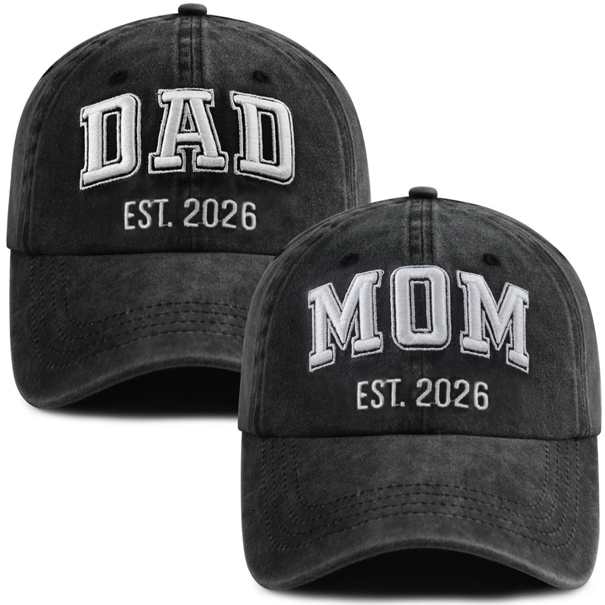 SHANVANKE New Parents Gifts 2026 for Men Women, 2Pcs New Mom and Dad Hats Baseball Cap, Funny Christmas Birthday Pregnancy Gifts for First Time Mom Dad