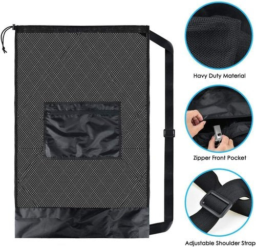 BROTOU Sports Mesh Bag - Heavy Duty Drawstring Backpack for Gym, Beach & Travel | Ideal for Sport Balls